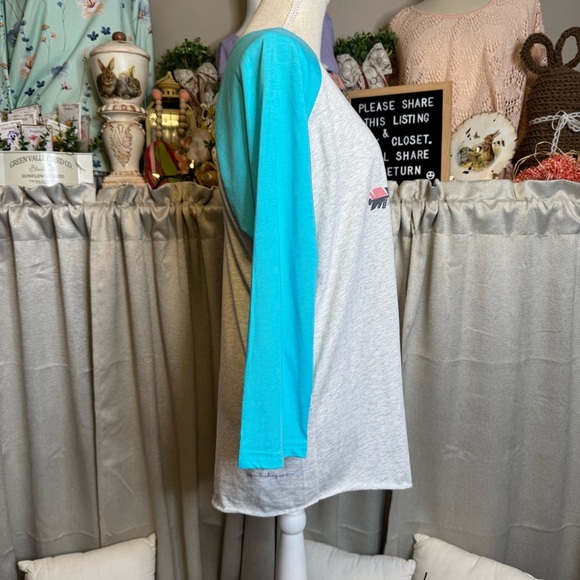 Love My Tribe Long Sleeve Tee - Blue and Gray - Picture 5 of 10